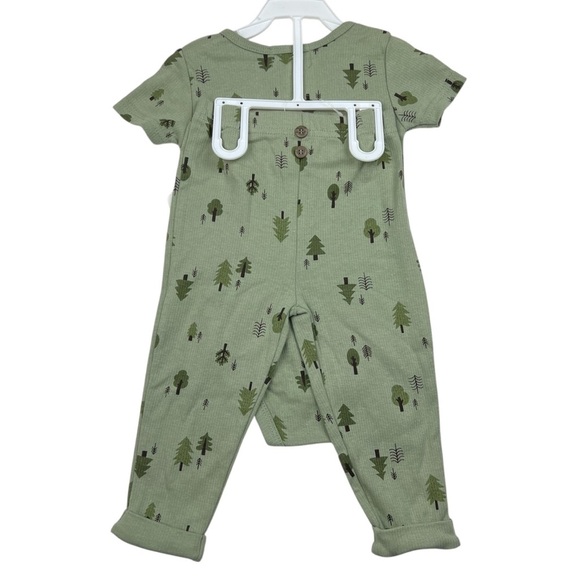 Emily and Oliver 3-Piece Set Bodysuit Pants Hat Wood Tree Forrest Green Size 12M - Picture 4 of 6